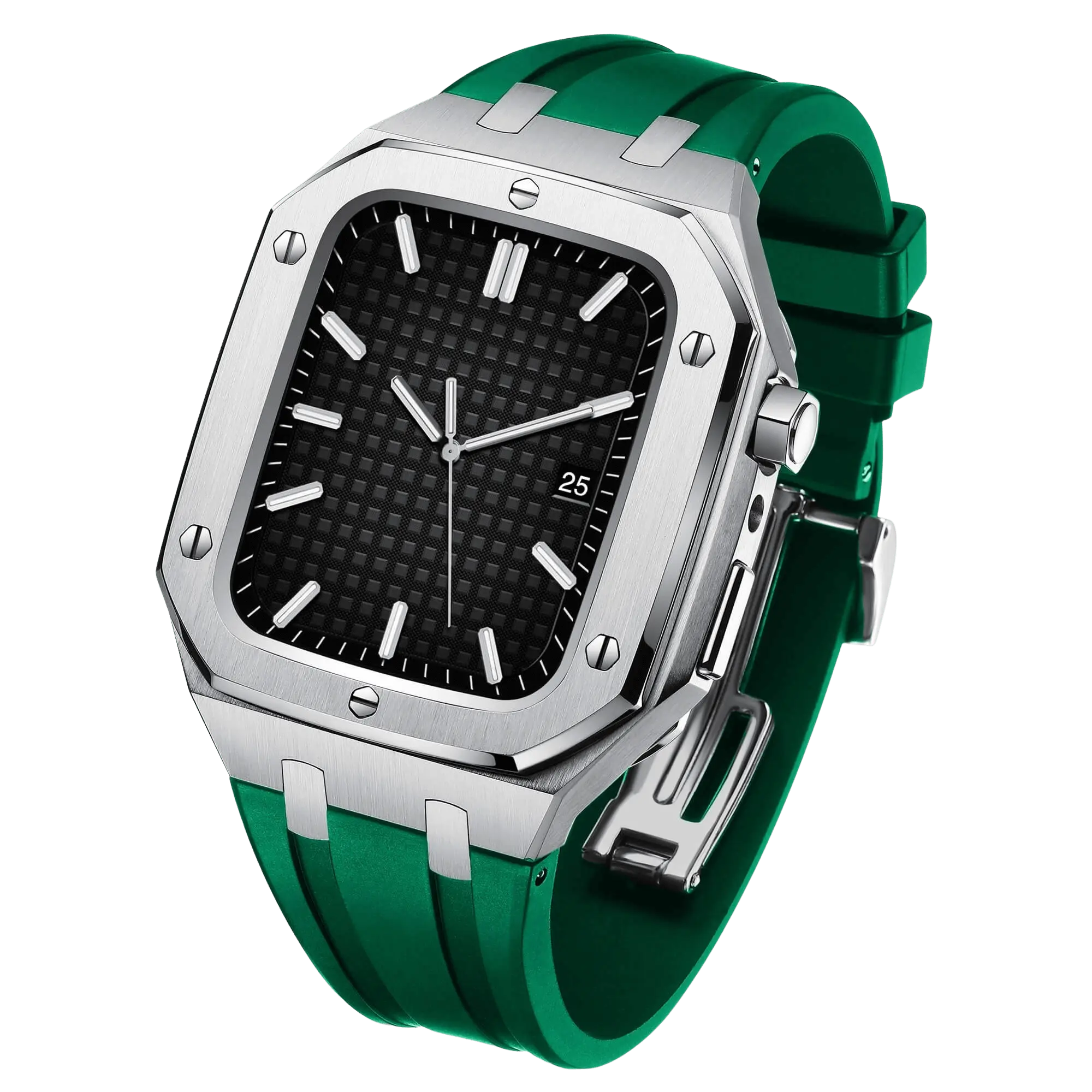 Edelstahlgehäuse & Silikonarmband für Apple Watch