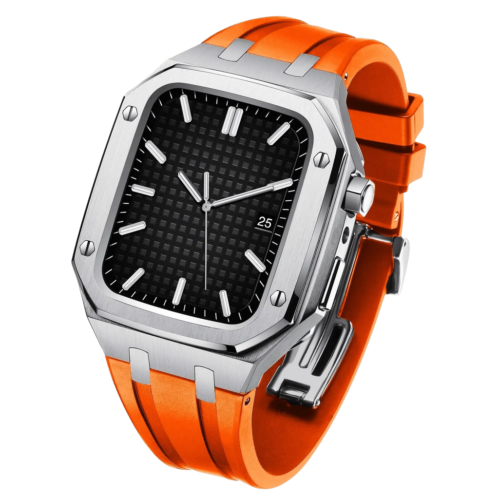 Edelstahlgehäuse & Silikonarmband für Apple Watch