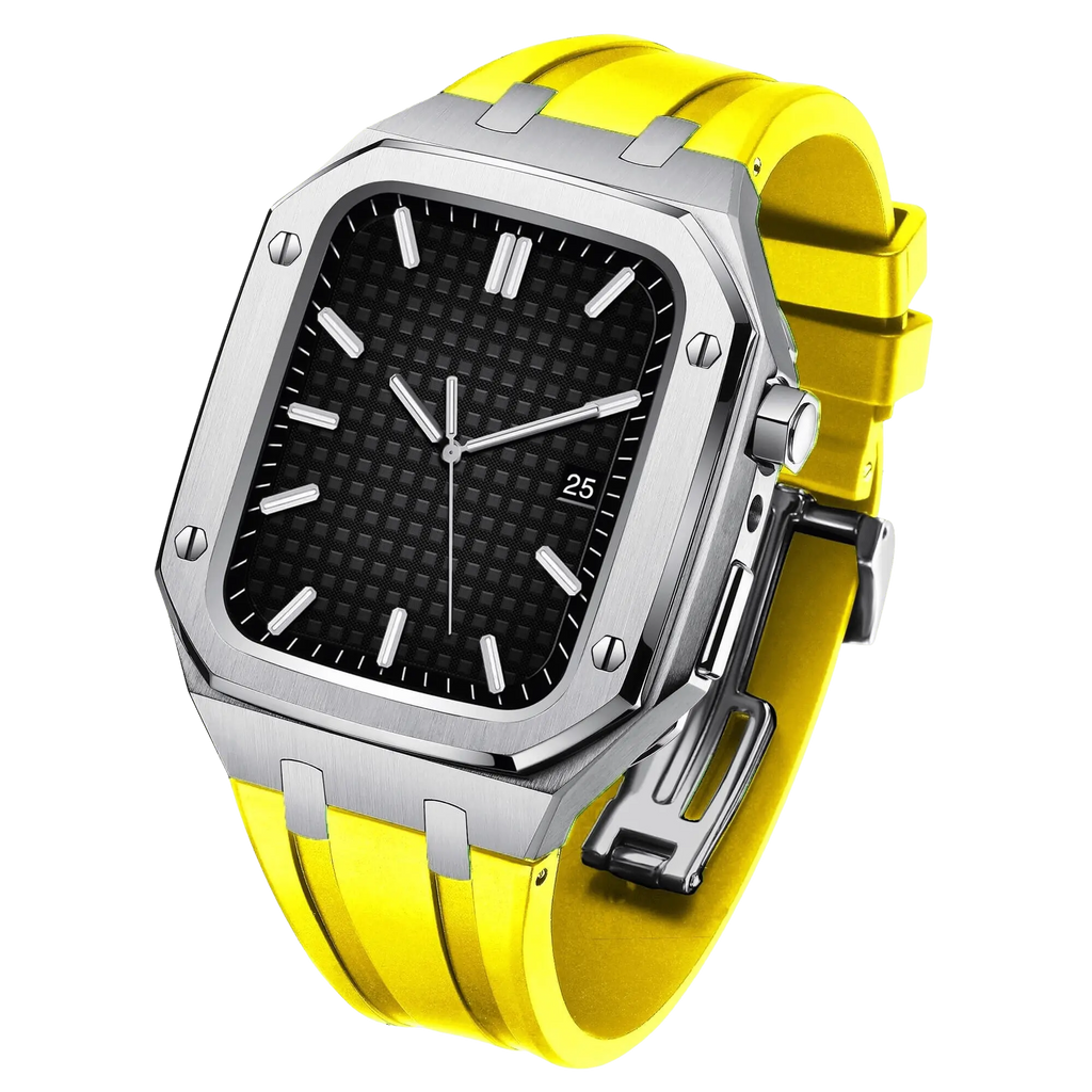Edelstahlgehäuse & Silikonarmband für Apple Watch