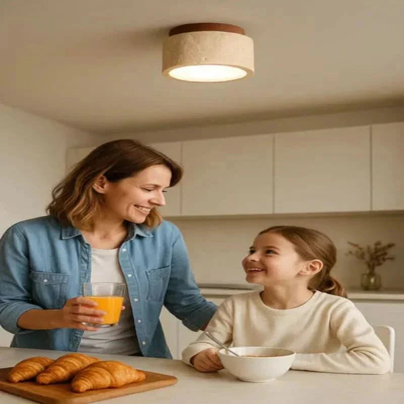 CalmGlow minimalistisk LED-lampe i træ til moderne energieffektive hjem