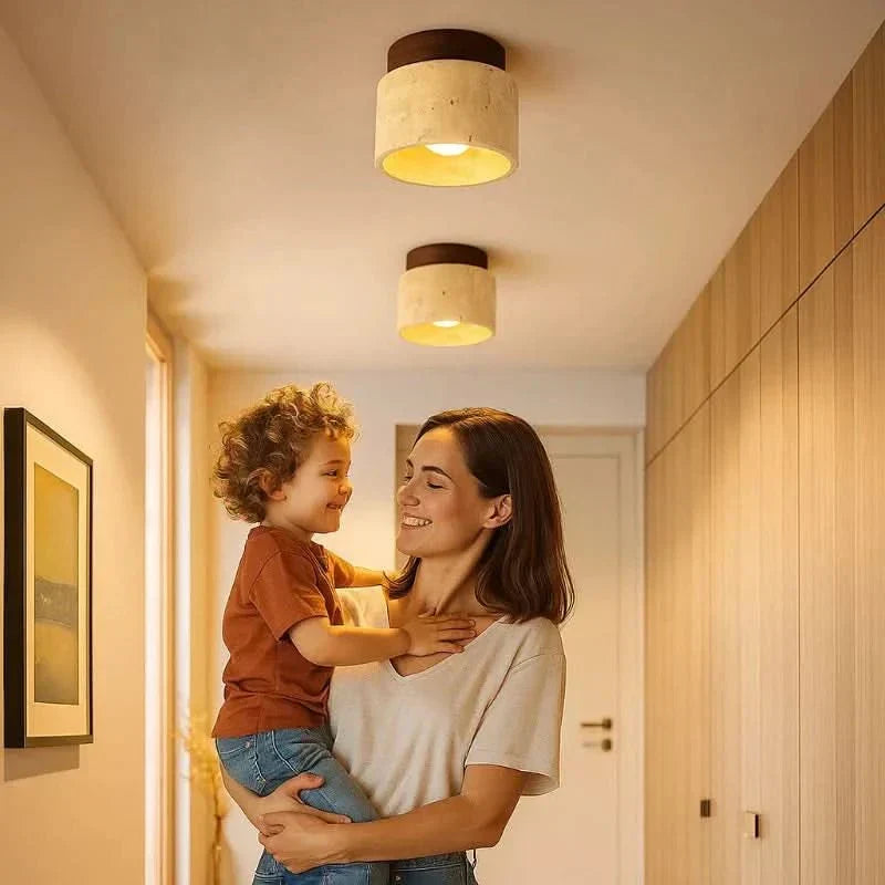 CalmGlow minimalistisk LED-lampe i træ til moderne energieffektive hjem