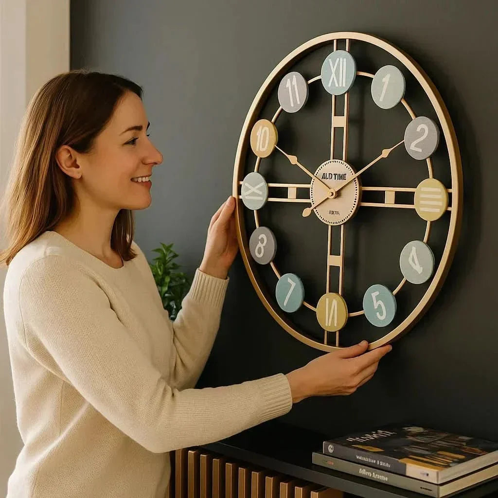 CalmHaven Reloj de pared silencioso con mecanismo sin ruido para un hogar tranquilo