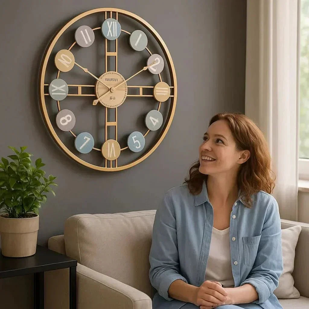 CalmHaven Reloj de pared silencioso con mecanismo sin ruido para un hogar tranquilo