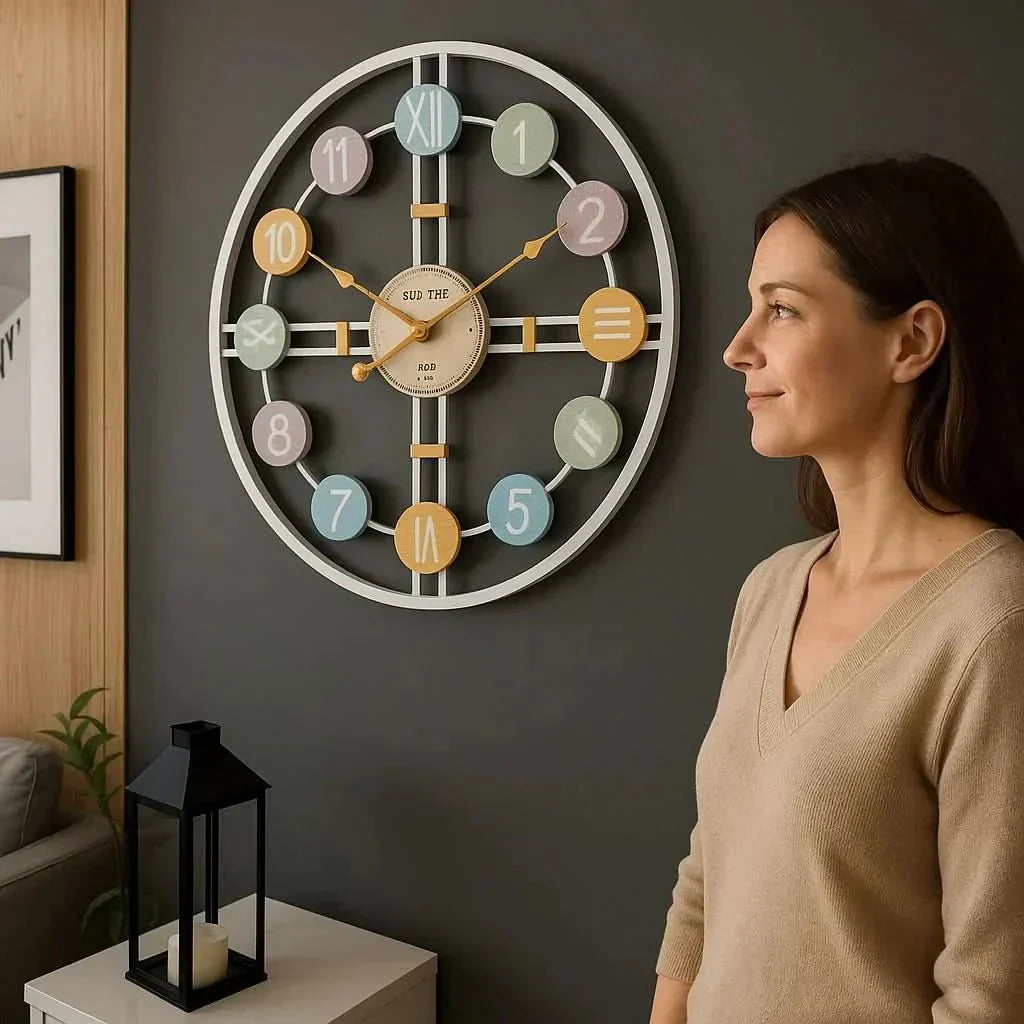 CalmHaven Reloj de pared silencioso con mecanismo sin ruido para un hogar tranquilo