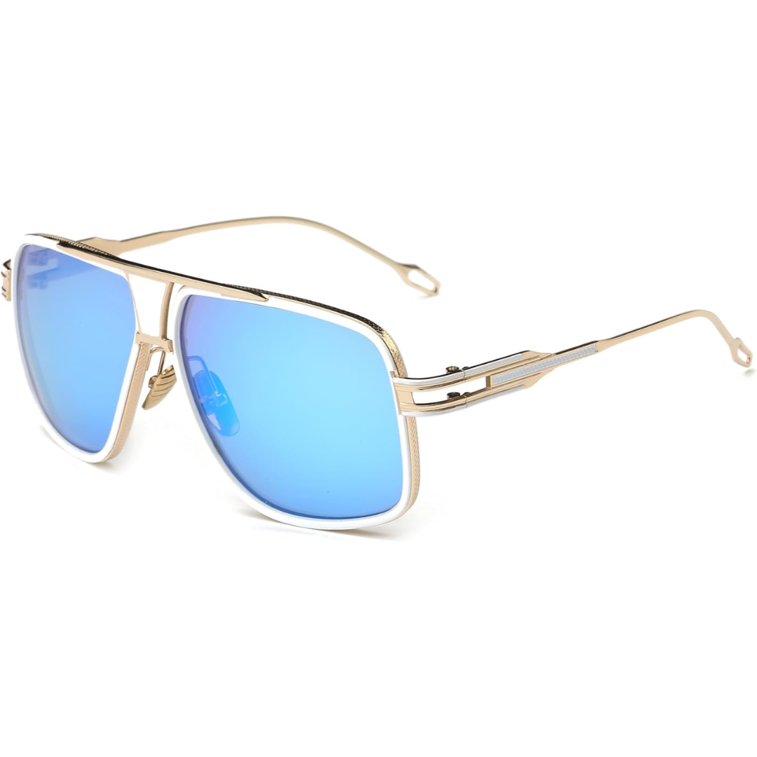 AeroNova Heren Aviator Zonnebril Met Aluminium Montuur En UV-bescherming
