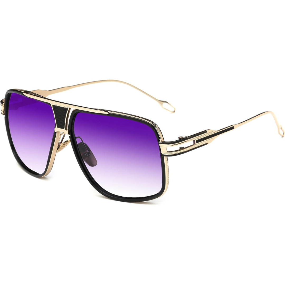 AeroNova Heren Aviator Zonnebril Met Aluminium Montuur En UV-bescherming