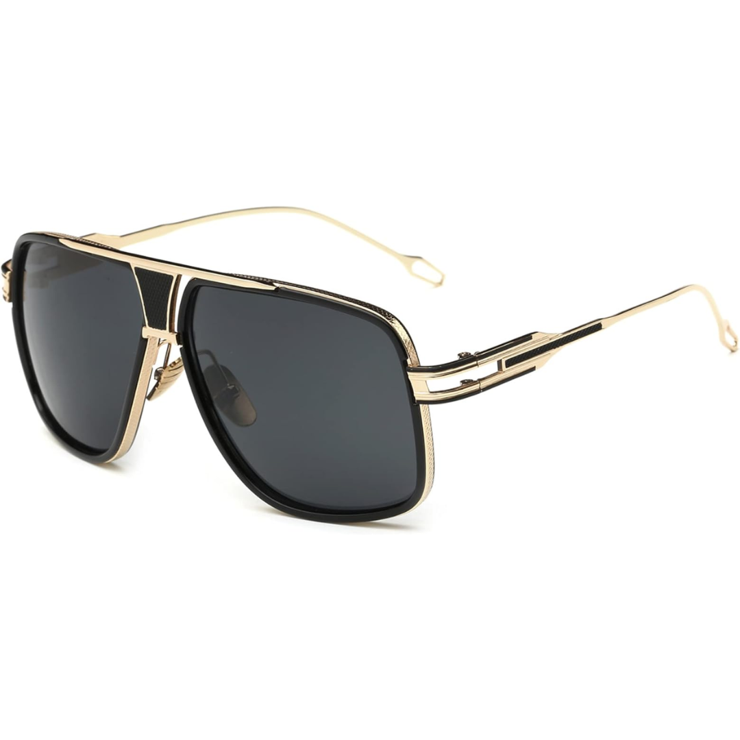 AeroNova Heren Aviator Zonnebril Met Aluminium Montuur En UV-bescherming