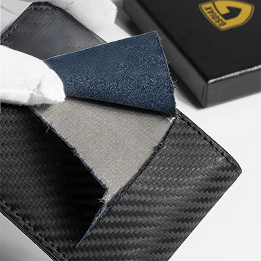 Cartera delgada AeroLuxe para hombre con protección RFID, tarjetero de cuero negro