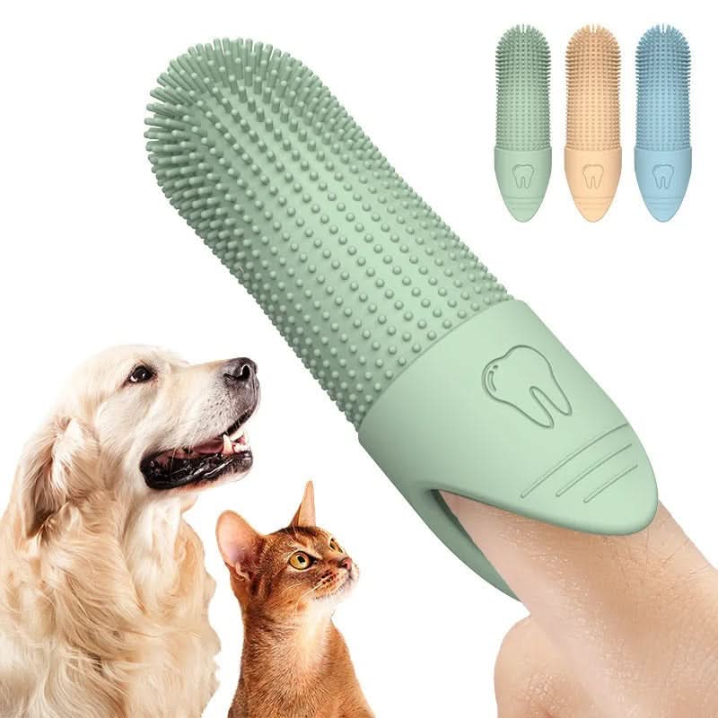 PawBright 360度狗猫指套牙刷，温和呵护宠物口腔健康