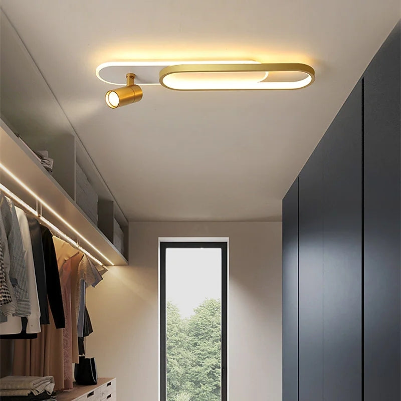 Aim Modern Ceiling Light Spotlight, Black/Gold - Neutralighting