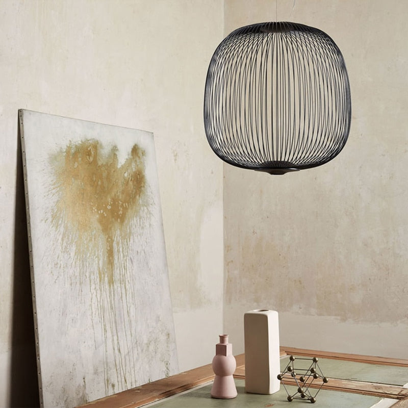 Lyra Spokes Suspension Pendant Light 52cm Diameter 200cm Height