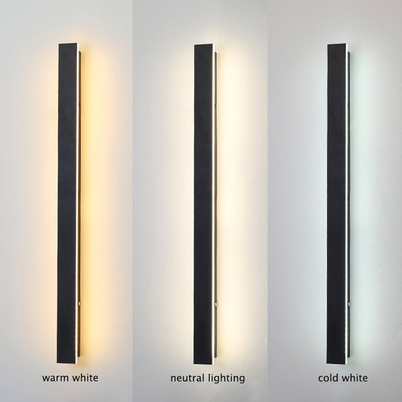 Moderní designové nástěnné LED lampy z černého kovu na zahradu a do chodby