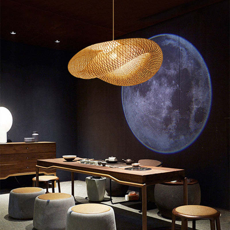 Rinwa Natural Pendant Light for Dining Room/Kitchen Island, Bamboo - Neutralighting