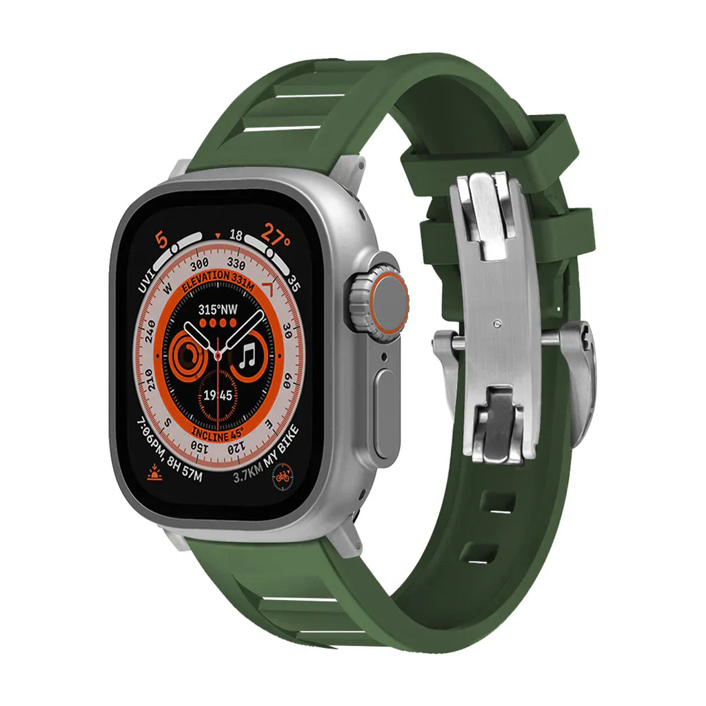 Correa con hebilla de mariposa FKM para Apple Watch