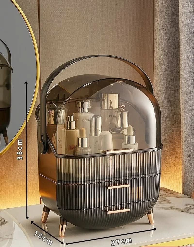 AuraLux Makeup Organizer Box Dustproof and Waterproof with Elegant Design for Women
