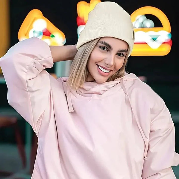 Noor Seiden-Wintermütze Wolle und Seide Anti-Frizz Haarschutz