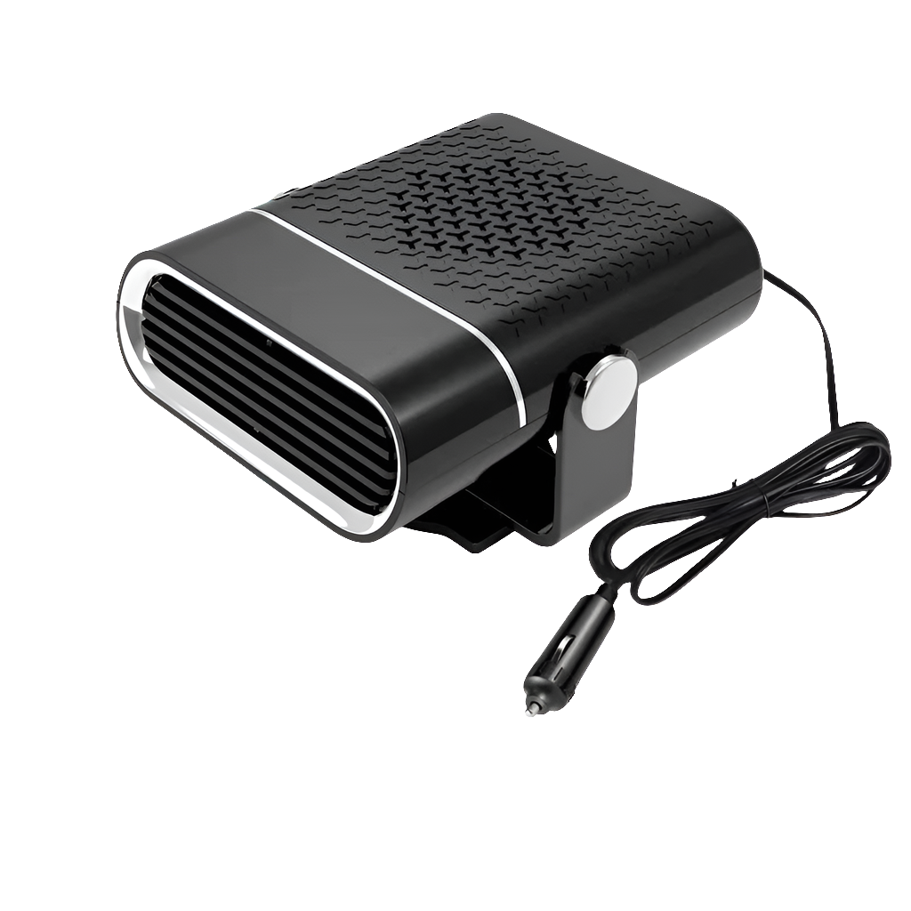 Car Fan - 4-in-1 Heating & Cooling - 12V/24V - 360 Degree Rotation - White & Black