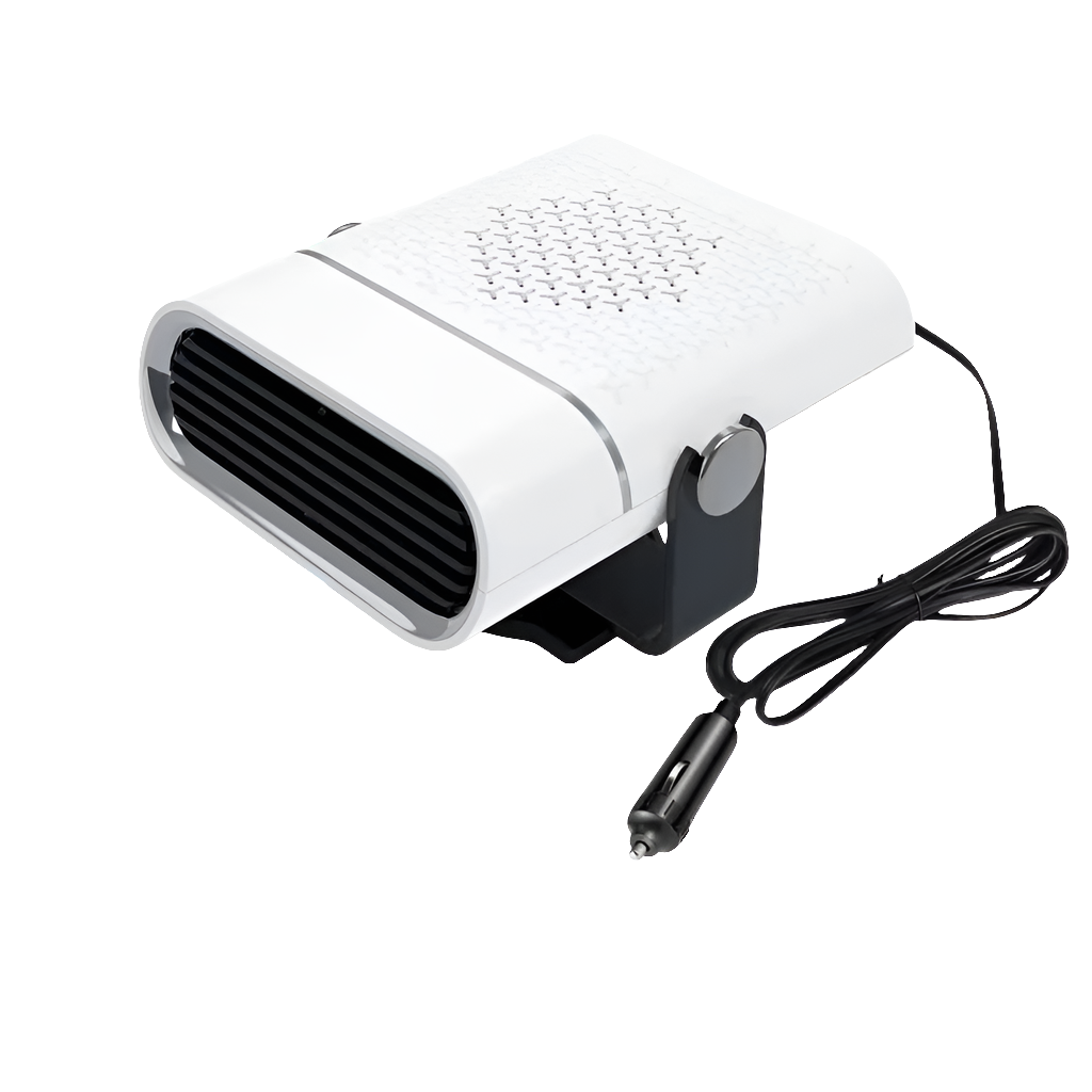 Car Fan - 4-in-1 Heating & Cooling - 12V/24V - 360 Degree Rotation - White & Black