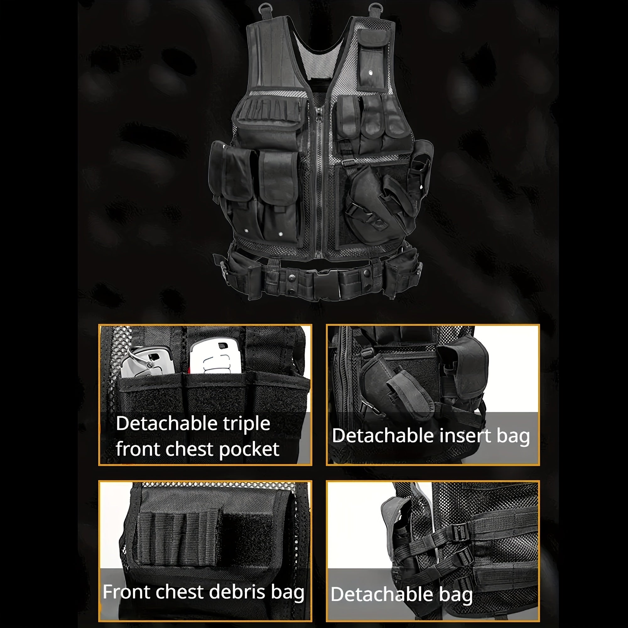 Gilet utilitaire extérieur à libération rapide