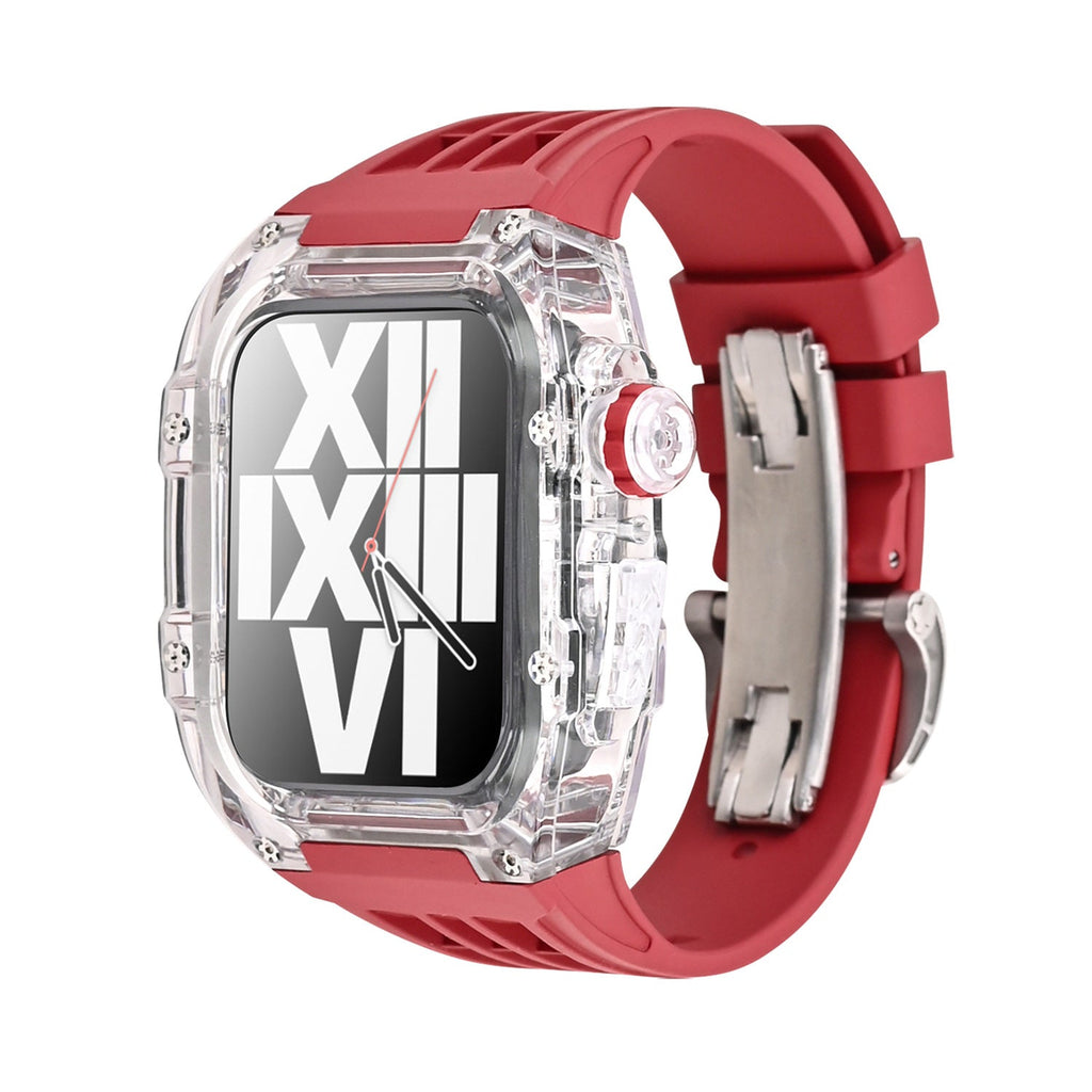 RM V30 Glacier sorozat fluorkarbon gumi átlátszó tok gumiszalag mod készlet Apple Watch-hoz