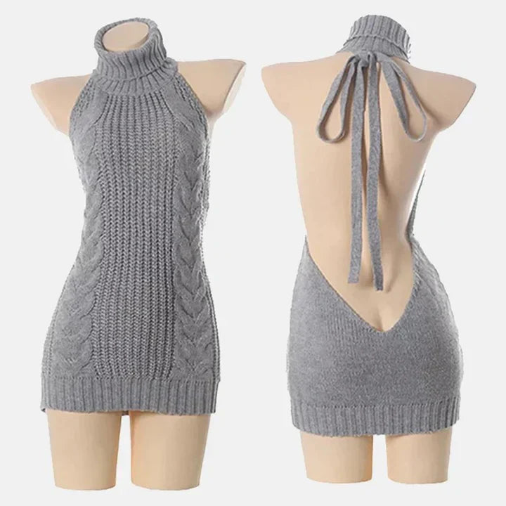Sweter Virgin Killer bez pleców i z odkrytymi ramionami