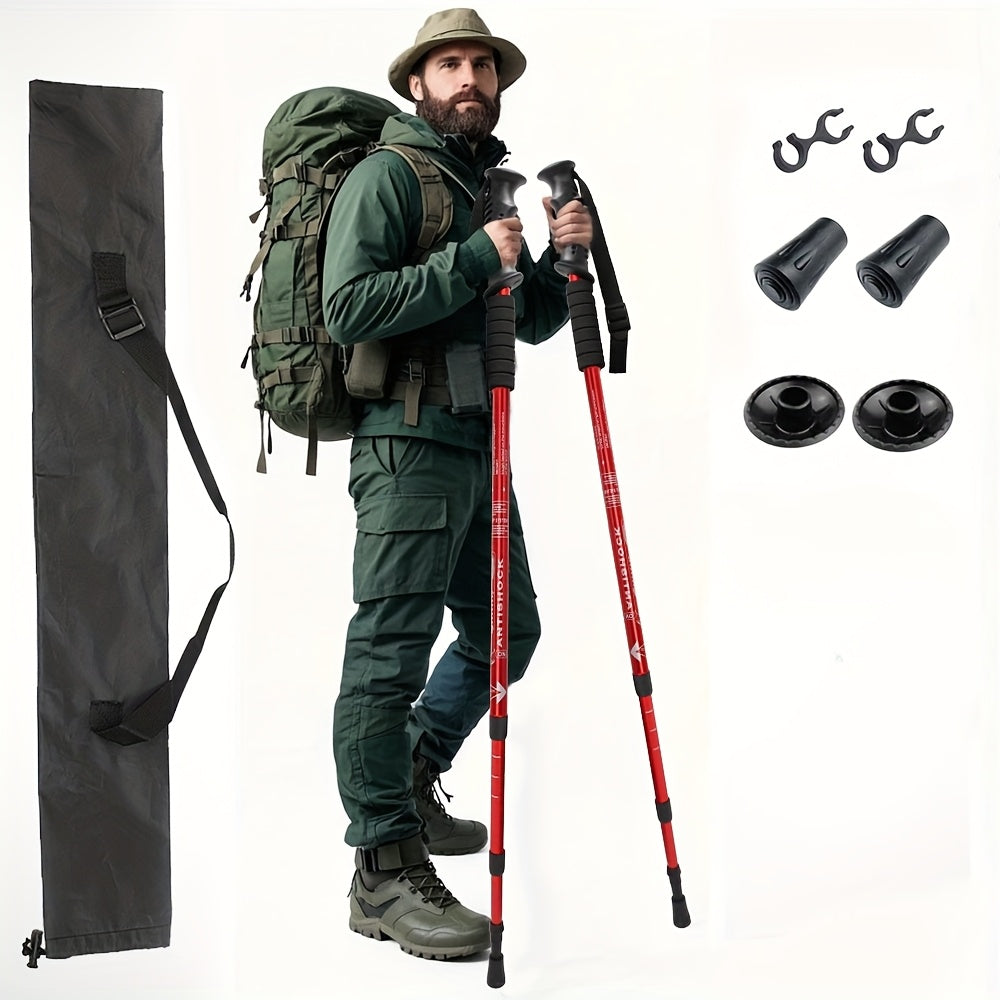 Juego de bastones de trekking ajustables de aluminio