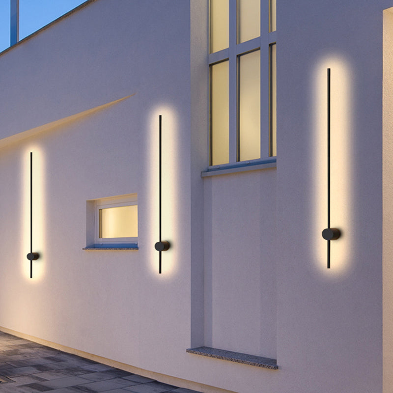 Eonix Minimalist Rotatable Linear Outdoor Wall Lamp, Black - Lamp Outdoor
