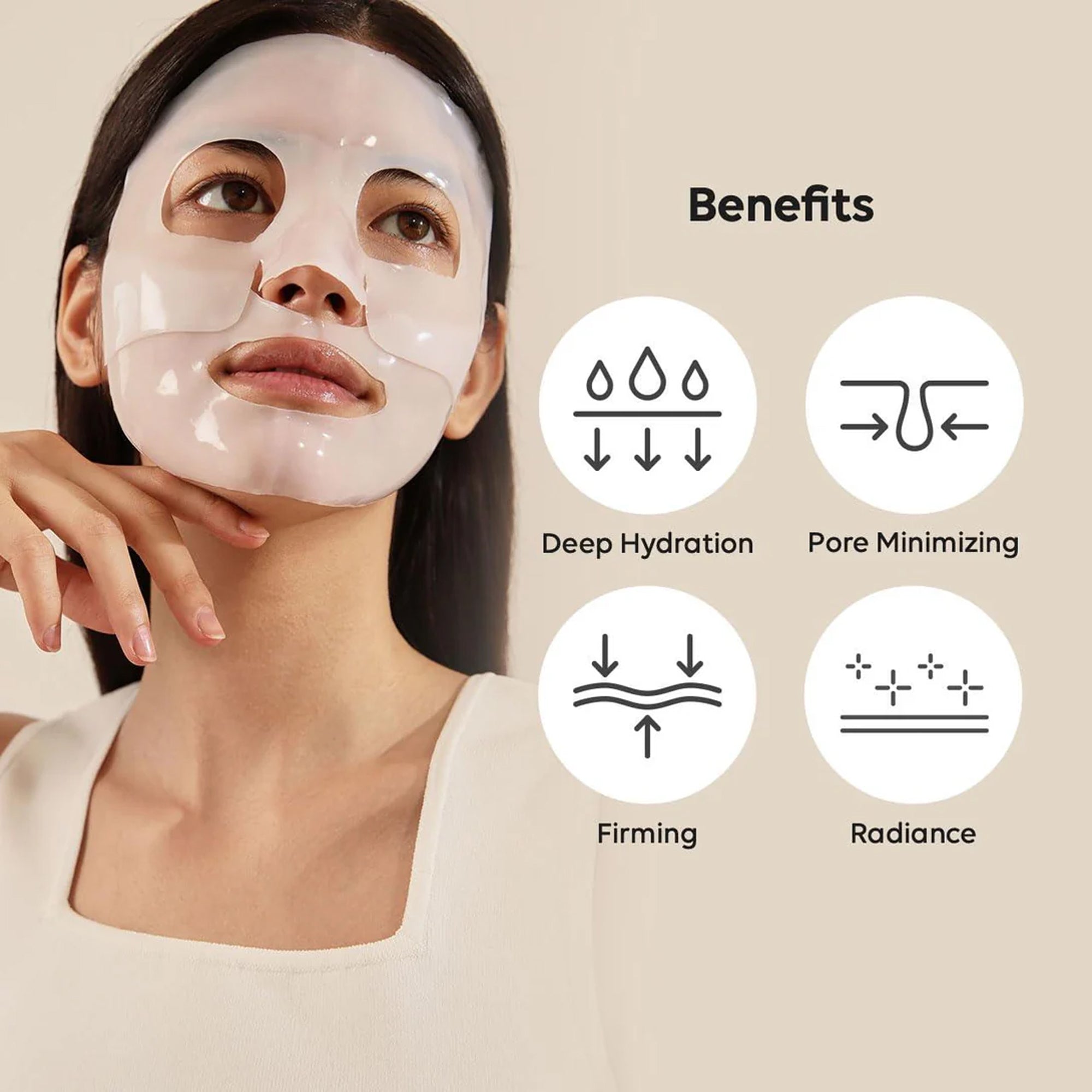 Masque facial au collagène Elara pour routine quotidienne de soins de la peau