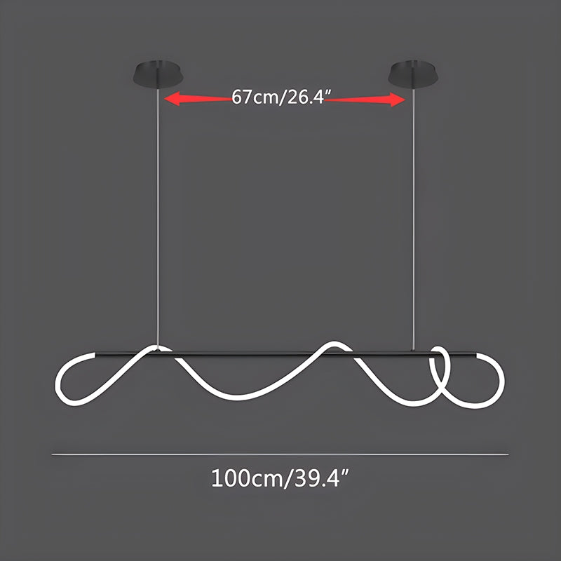 מנורת תלייה מודרנית עם צינור ארוך לד, לחדר אוכל - Orntli