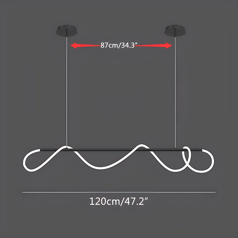 מנורת תלייה מודרנית עם צינור ארוך לד, לחדר אוכל - Orntli