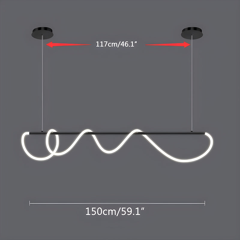 מנורת תלייה מודרנית עם צינור ארוך לד, לחדר אוכל - Orntli