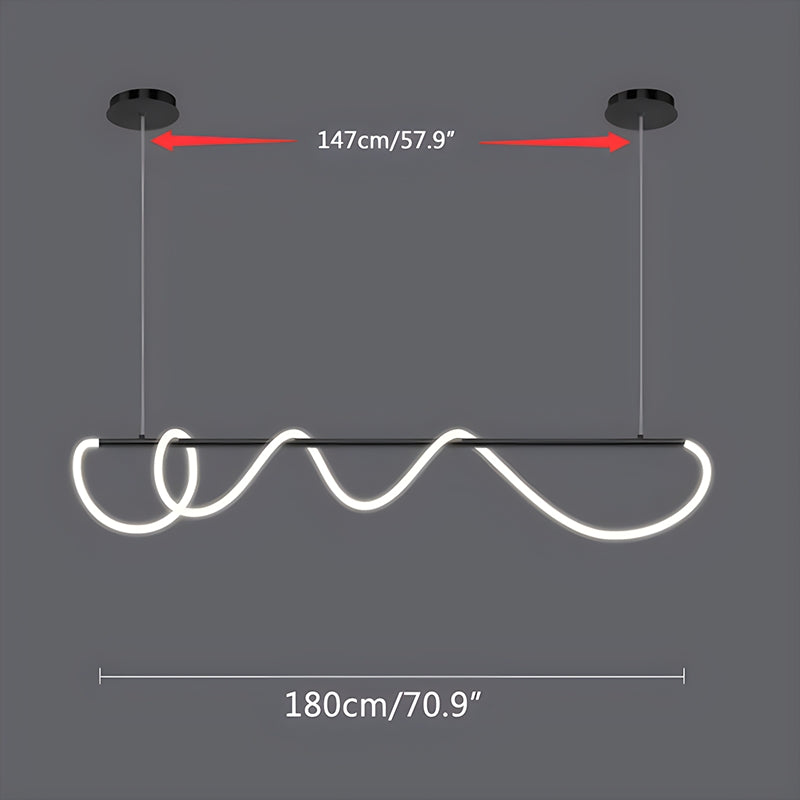 מנורת תלייה מודרנית עם צינור ארוך לד, לחדר אוכל - Orntli