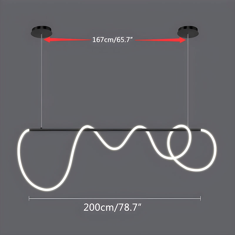 מנורת תלייה מודרנית עם צינור ארוך לד, לחדר אוכל - Orntli