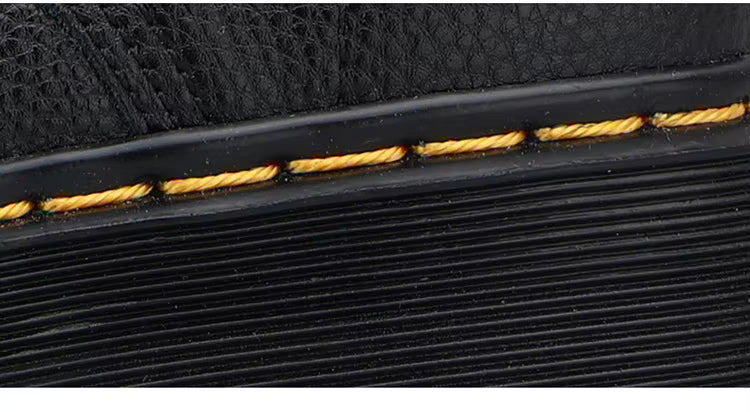 Botas de plataforma de cuero genuino para mujer – Zapatos de motocicleta con cremallera frontal y suelas ópticas