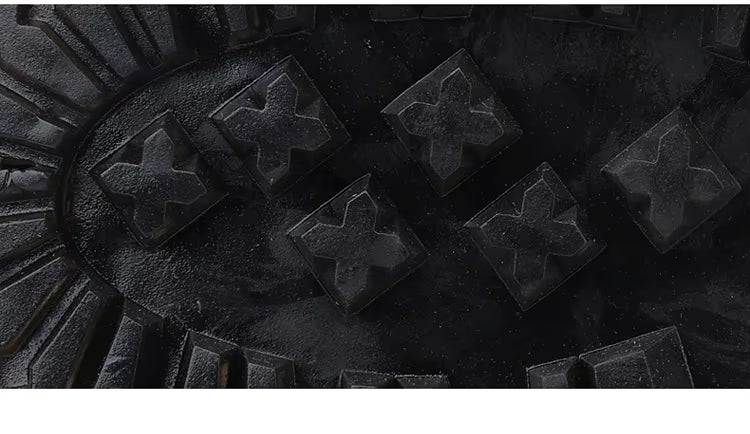 Botas de plataforma de cuero genuino para mujer – Zapatos de motocicleta con cremallera frontal y suelas ópticas