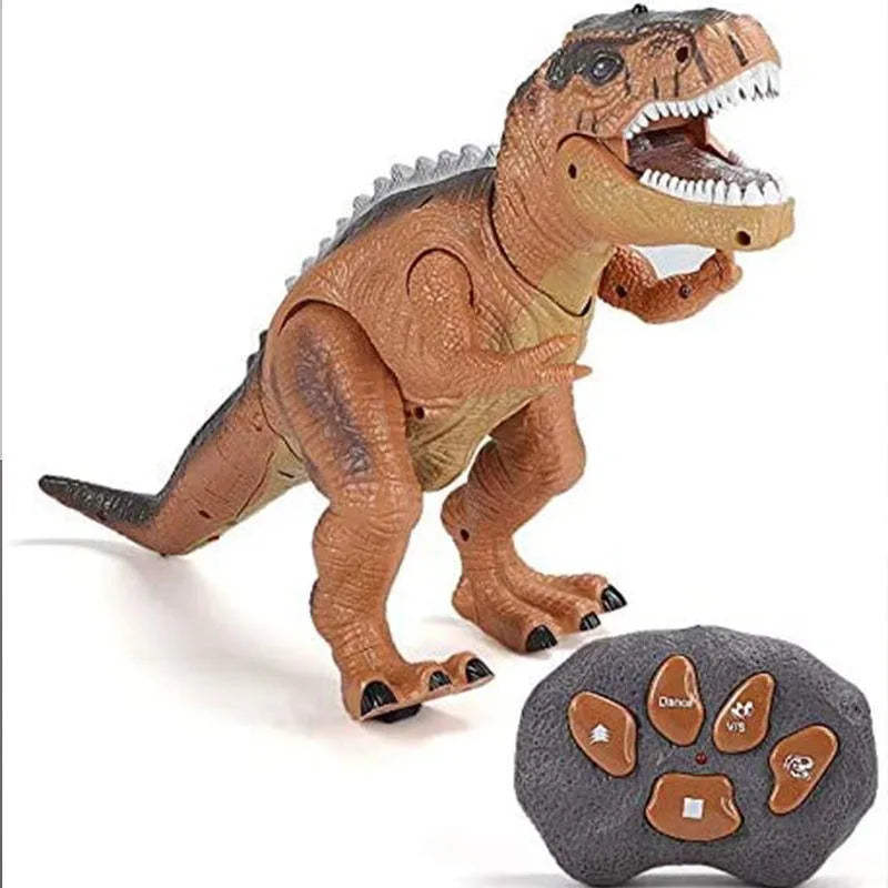 שלט רחוק דינוזאור טי-רקס עם אורות לד, צעידה ונהימה צעצועים מציאותיים