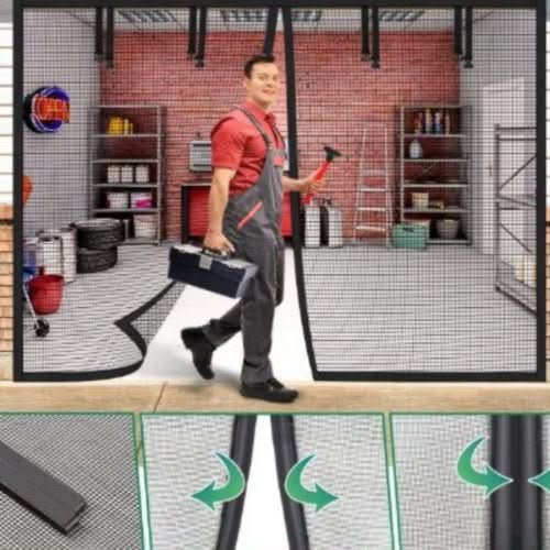 Zanzariera magnetica BreezeGuard Vision per garage, per aria fresca e comfort senza insetti