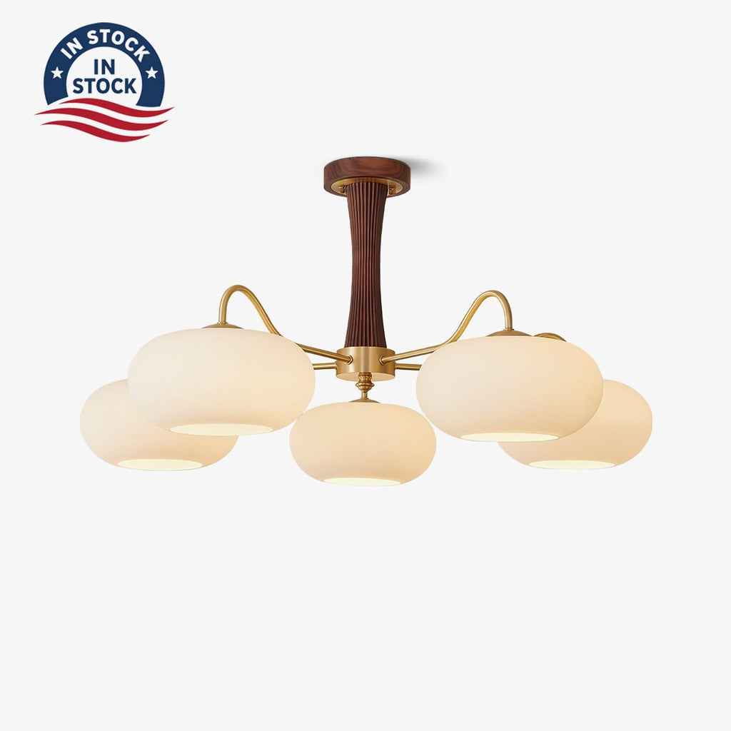 Brass Wooden Persimmon Chandelier - Vakkerlight
