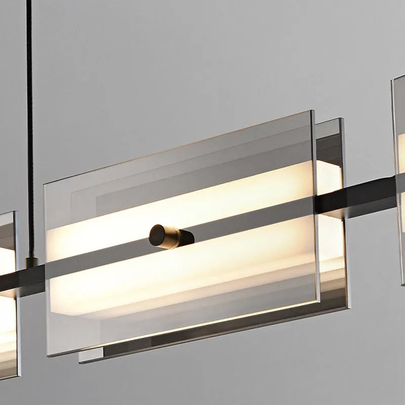 Arisha pendellampe i kobber/glas — moderne nordisk lineært design, messing/sort