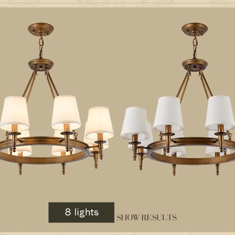 Silva Vintage Ring Chandelier — Metal and Fabric Accents, Black and Copper
