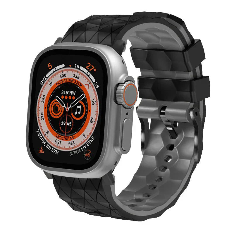 アップルウォッチ用二色フットボール柄スポーツシリコンバンド