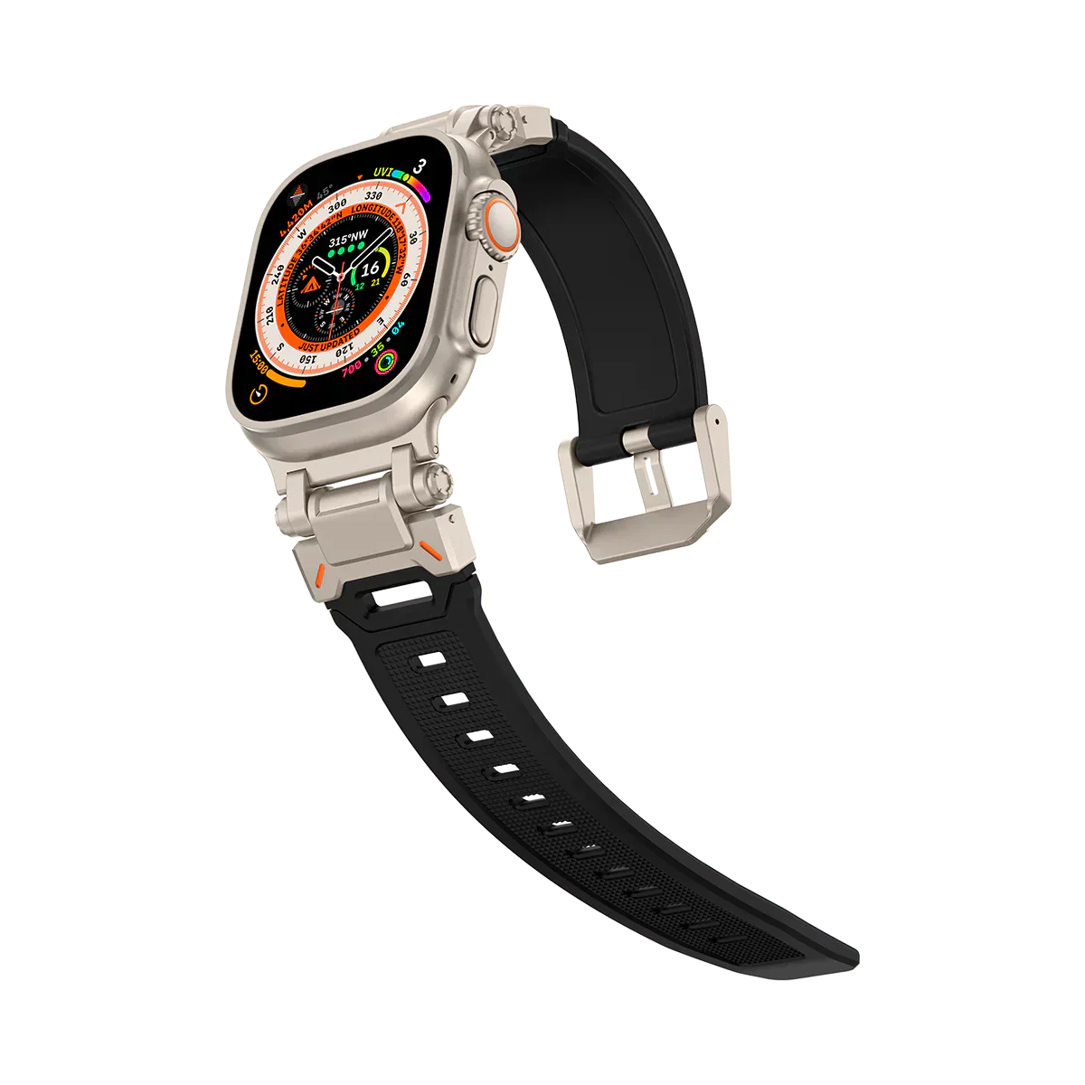 Új titán fém fej szilikon szíj Apple Watch-hoz