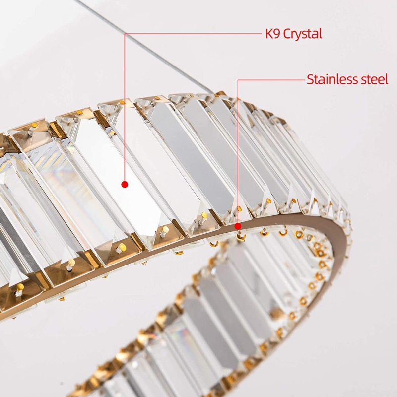 Kristy Round Crystal Chandelier — Clear Pendant Style