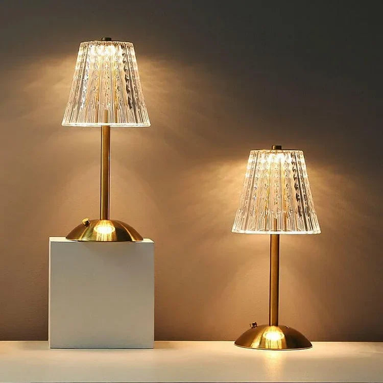 Liora | Vintage-Style Gold Crystal Table Lamp | Orntli