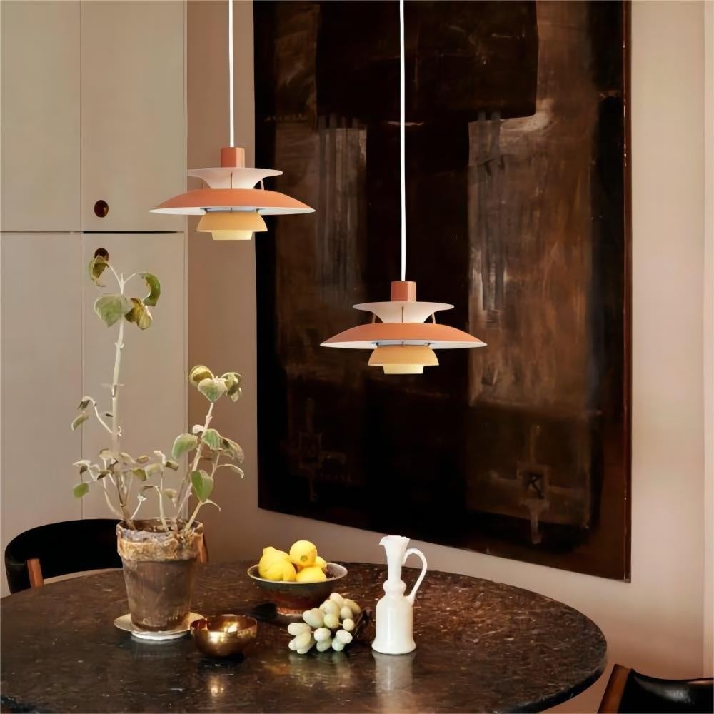 Macaron-pendellampe — metallskjerm i 15 farger, E27, 30–50 cm