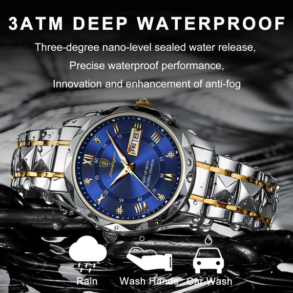 Reloj de pulsera de lujo impermeable AstraLux para hombre con función luminosa