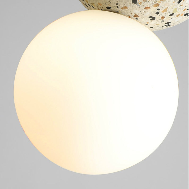 Kessie Travertine Dual-Sphere Pendant Light