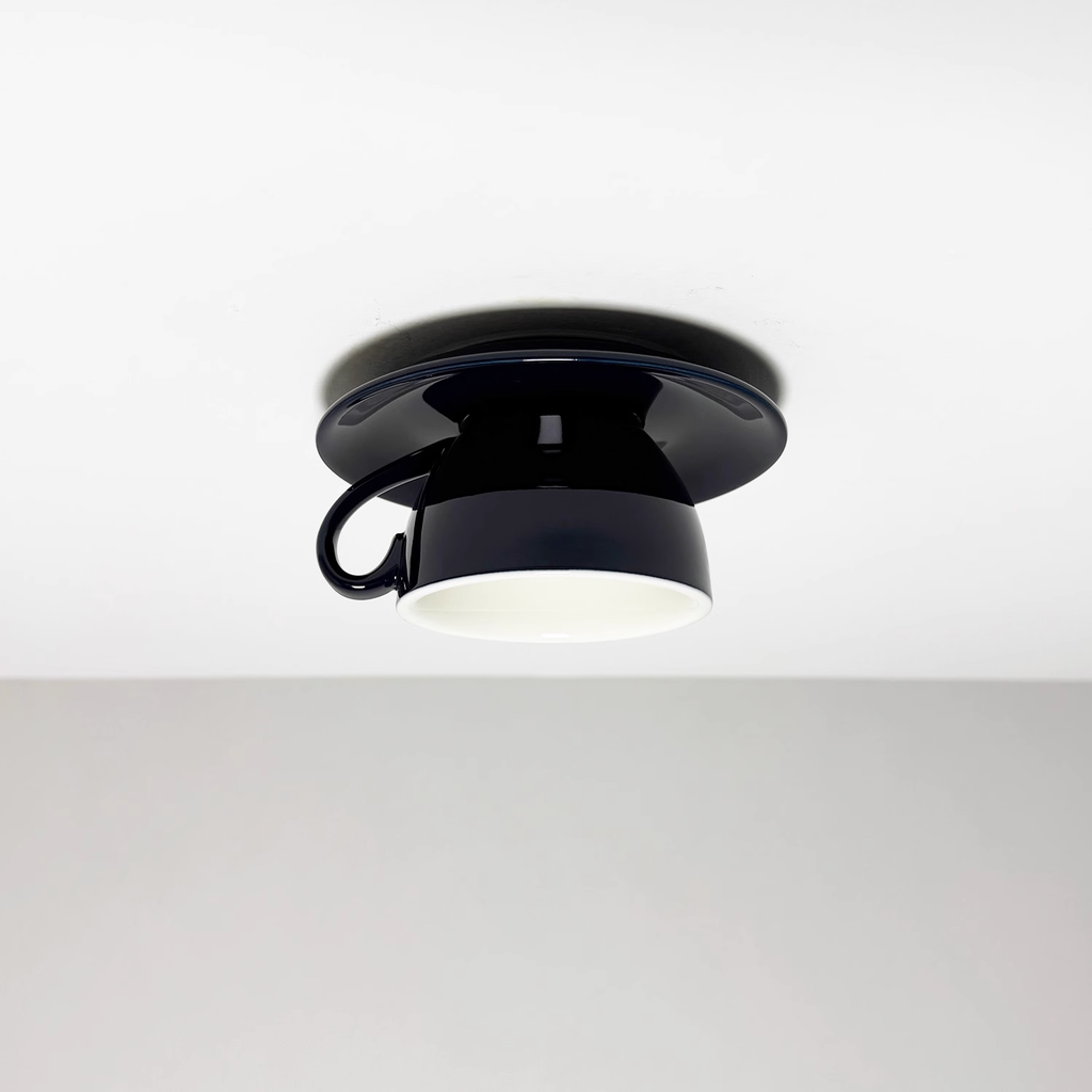 Aria Modern Coffee Cups Ceramic Flush Ceiling Lighting - Neutralighting