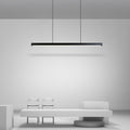 Liniowa lampa wisząca Orva — klasyczny czarno-biały design, minimalistyczne ściemnialne oświetlenie LED