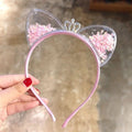 NovaGleam Bandeau à paillettes avec oreilles de chat pour un style glamour et festif